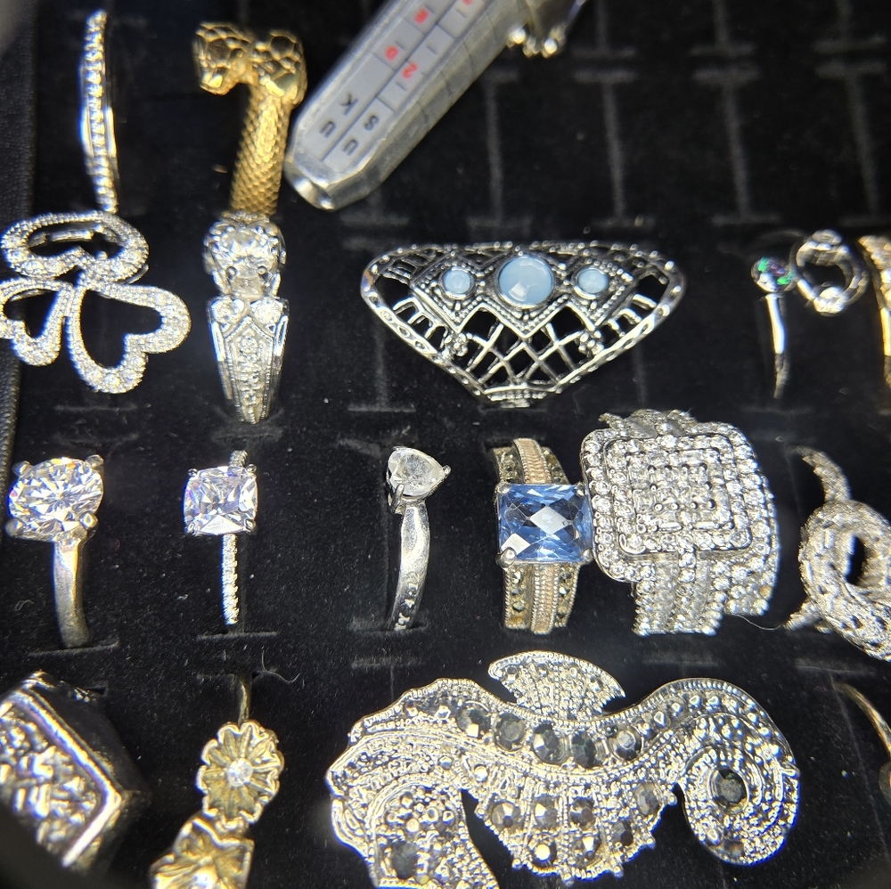Silvertone And Goldtone Rings - Picture 2 of 4